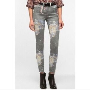BDG Cigarette Ankle‎ Jeans Womens 29 Grey Galaxy Nebula Print High Rise Cosmic